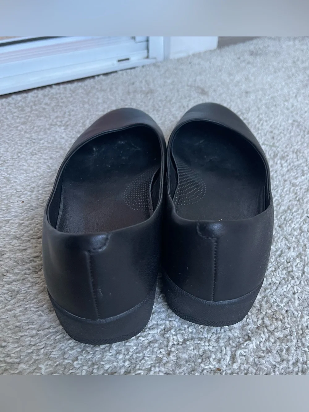 Fitflop Black Lightweight Ballerina Platform Flat Shoe Womens 8 US Light Slip On